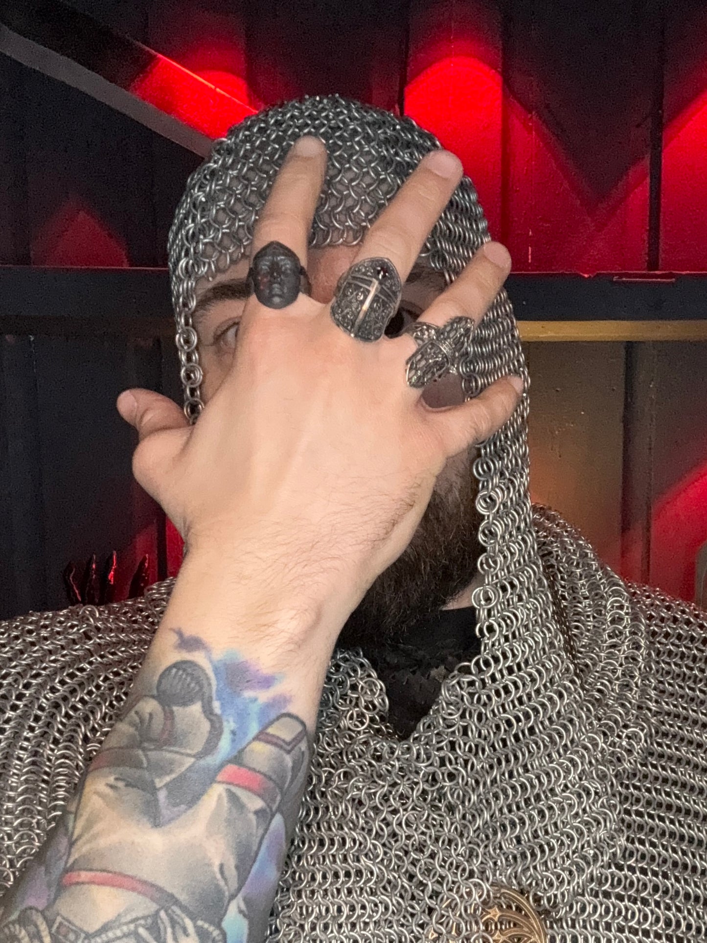 Blood Knight Ring In Sterling Silver