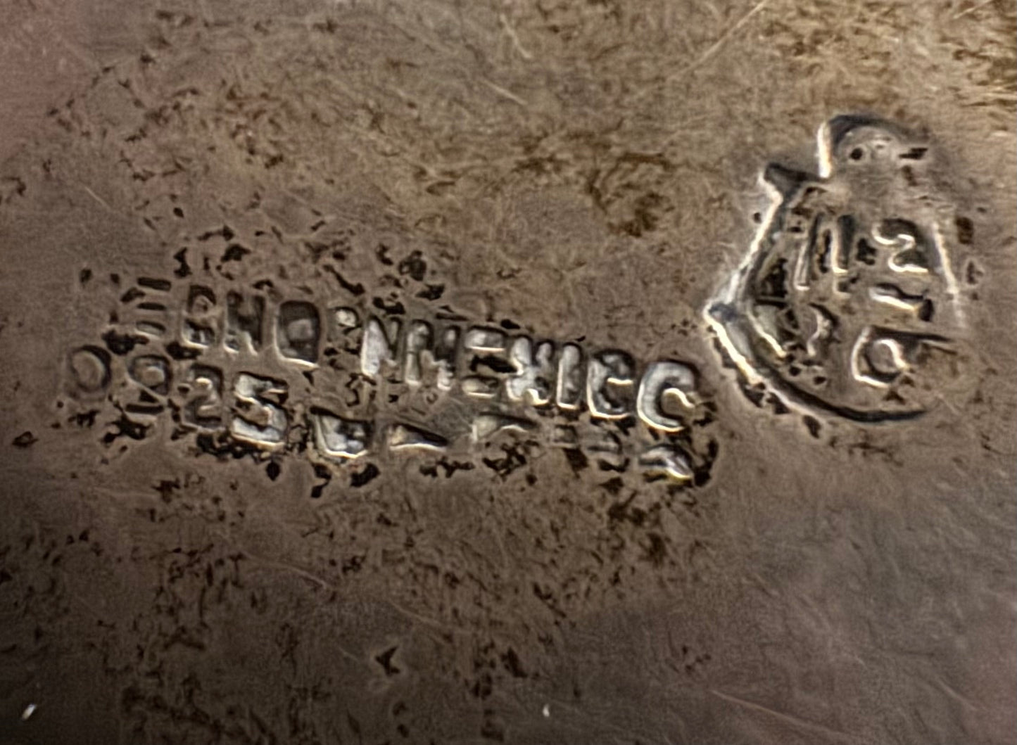 Vintage Sterling Silver Aztec Sun Stone Medallion Pendant