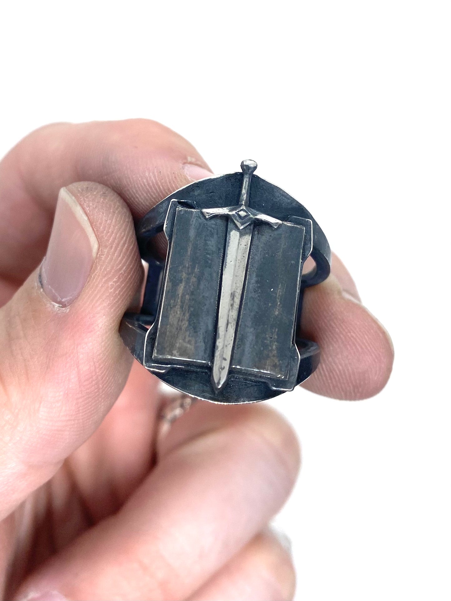 Shadowblade Grimoire Ring In Sterling Silver