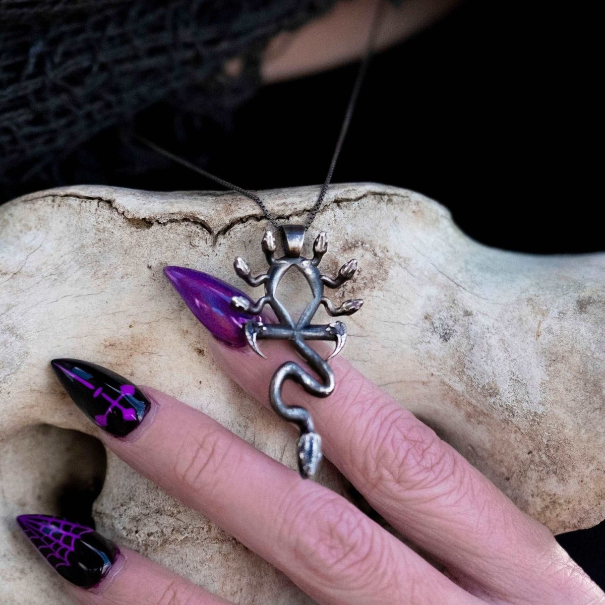 Medusa Ankh Necklace in Sterling Silver - Julian The 2nd - NECKLACE - Medusa Ankh Necklace in Sterling Silver