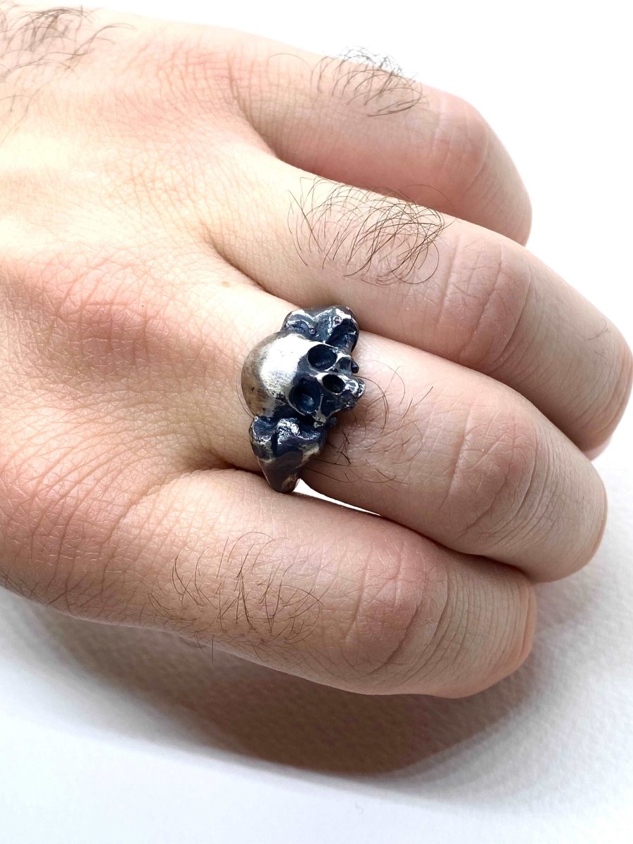 Skull and Bones Ring in Sterling Silver - Julian The 2nd - RING - Skull and Bones Ring