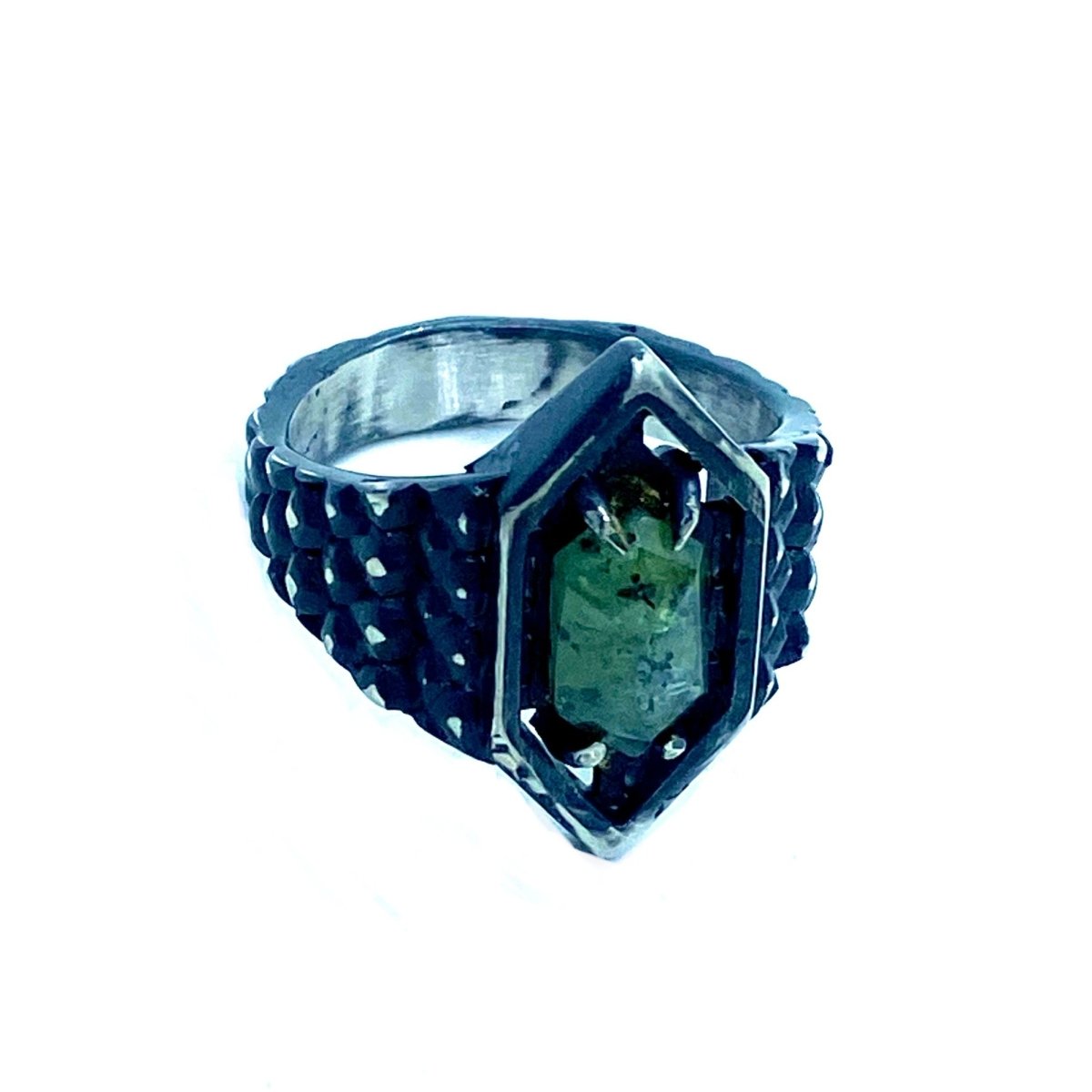 Soothsayer Ring with Moss Kyanite in Sterling Silver - Julian The 2nd - Soothsayer Ring with Moss Kyanite in Sterling Silver