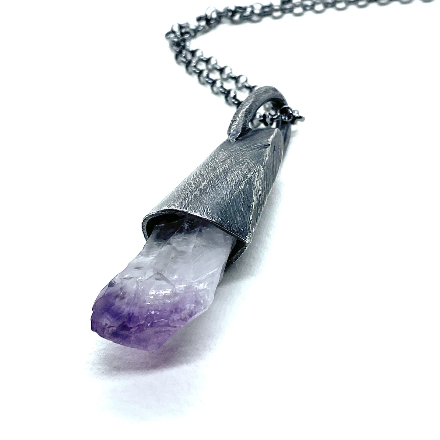 amethyst talisman necklace sterling silver