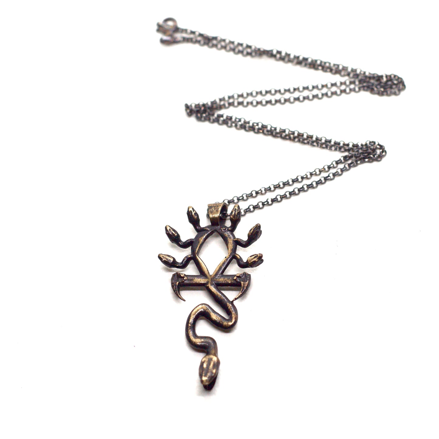 Medusa Ankh Necklace in Bronze