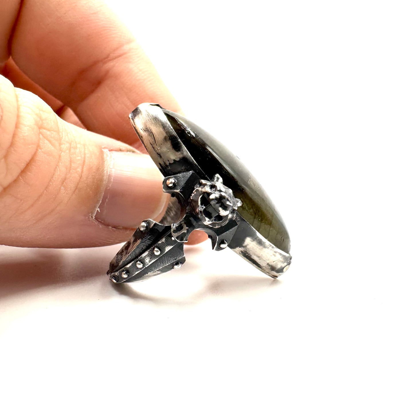 Citadel Ring With Talon Labradorite in Sterling Silver