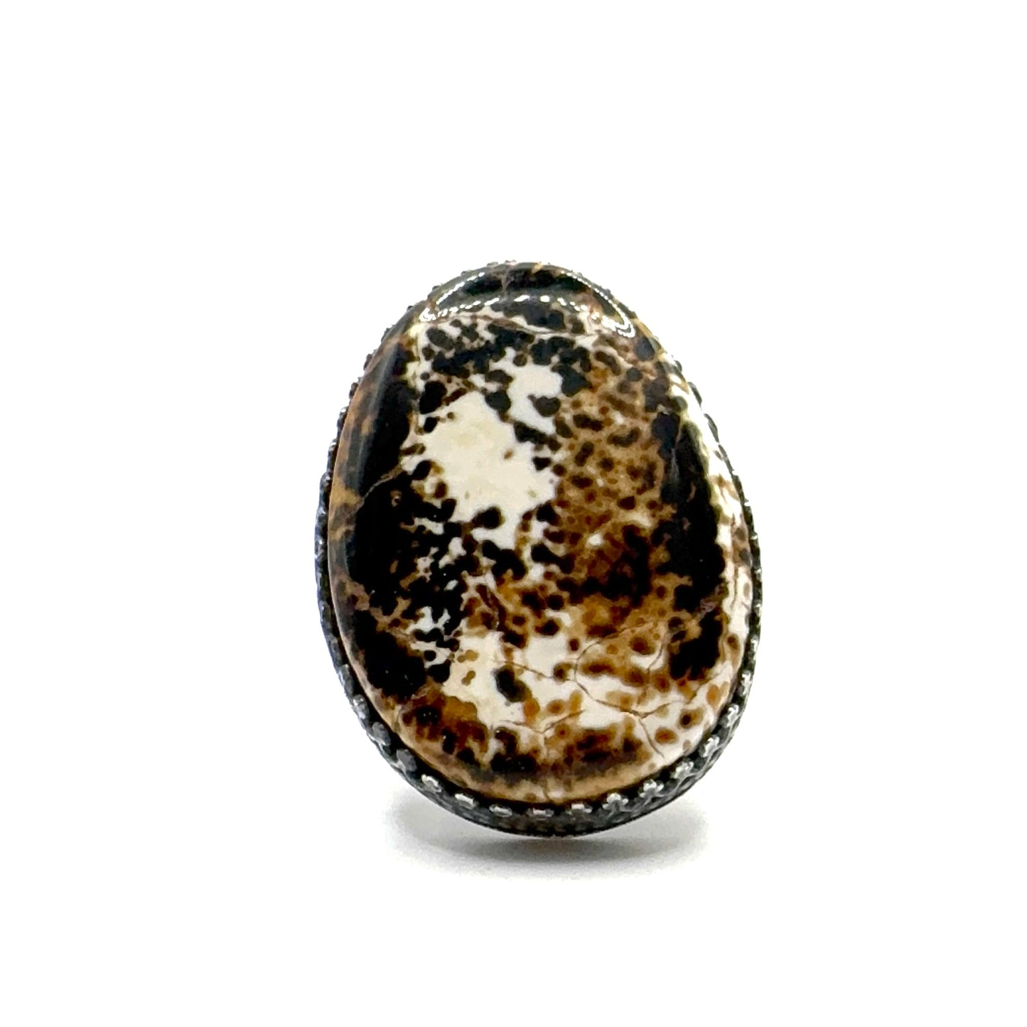 Ring of the Mage Set with Fossilized Mammoth Bone in Sterling Silver Ring