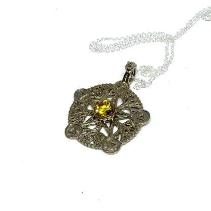 Priestess of the Glen Talisman Tree of Life Pendant in White Bronze with CZ
