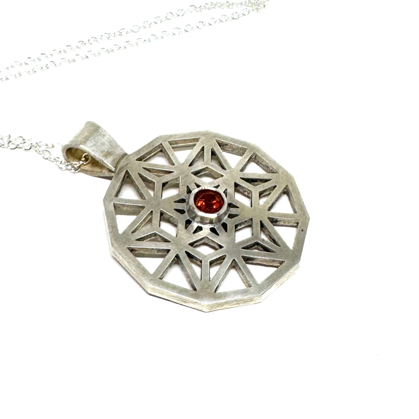 Solomon Key Pendant In Sterling silver with Mediera Citrine