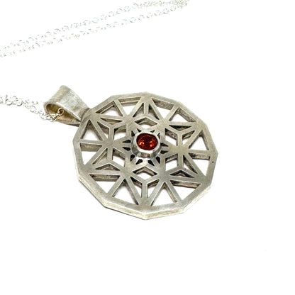 Solomon Key Pendant In Sterling silver with Mediera Citrine