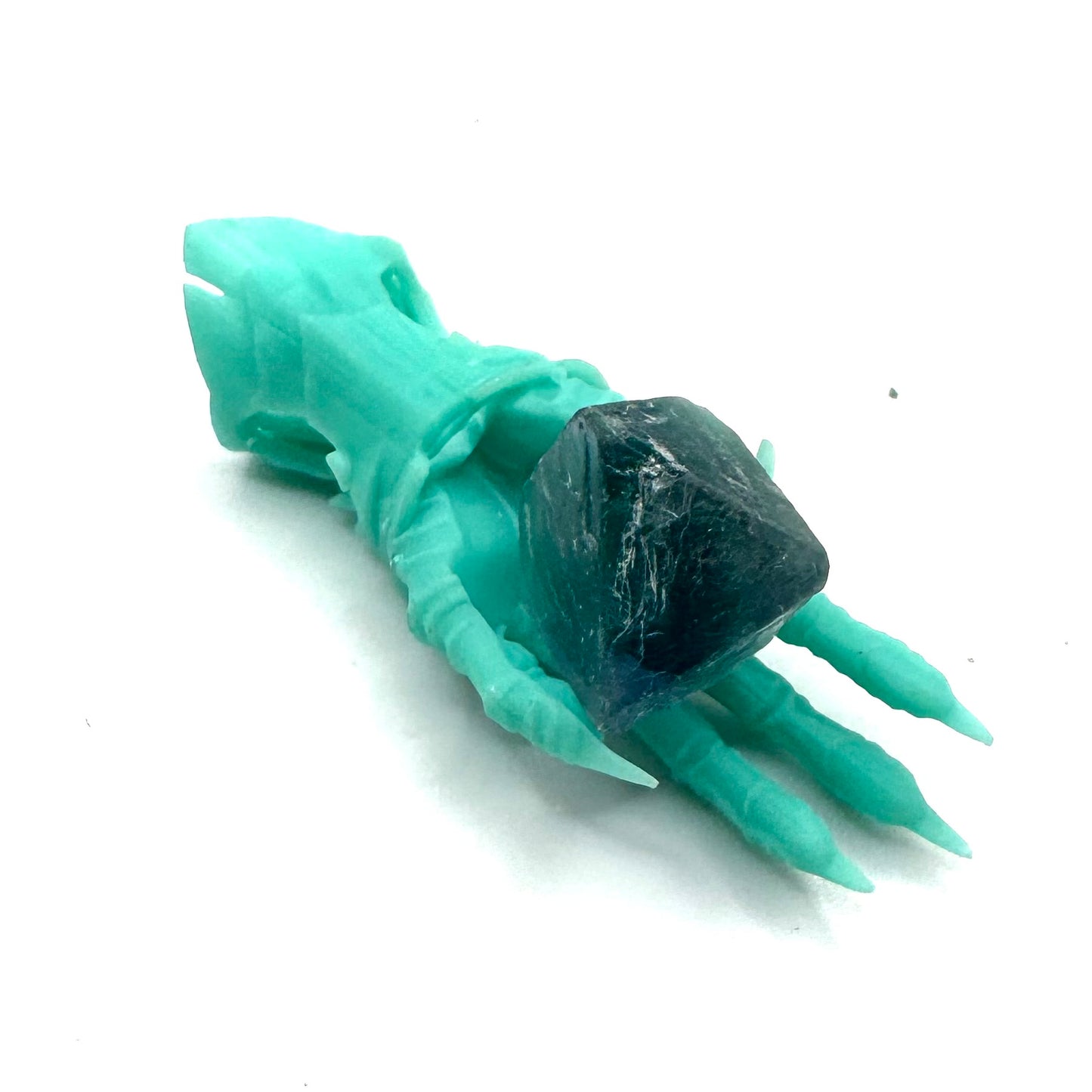 TO BE CAST -  Abaddon Smaller Pendant In sterling Silver And Fluorite And Black Onyx