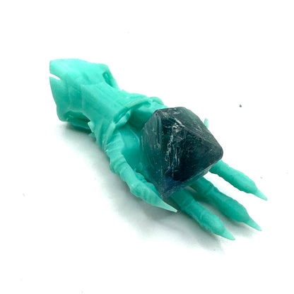 TO BE CAST -  Abaddon Smaller Pendant In sterling Silver And Fluorite And Black Onyx