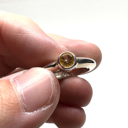 Citrine Brutalist Ring In Sterling Silver