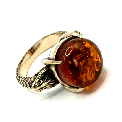 Cleopatra’s End Ring Amber in Bronze