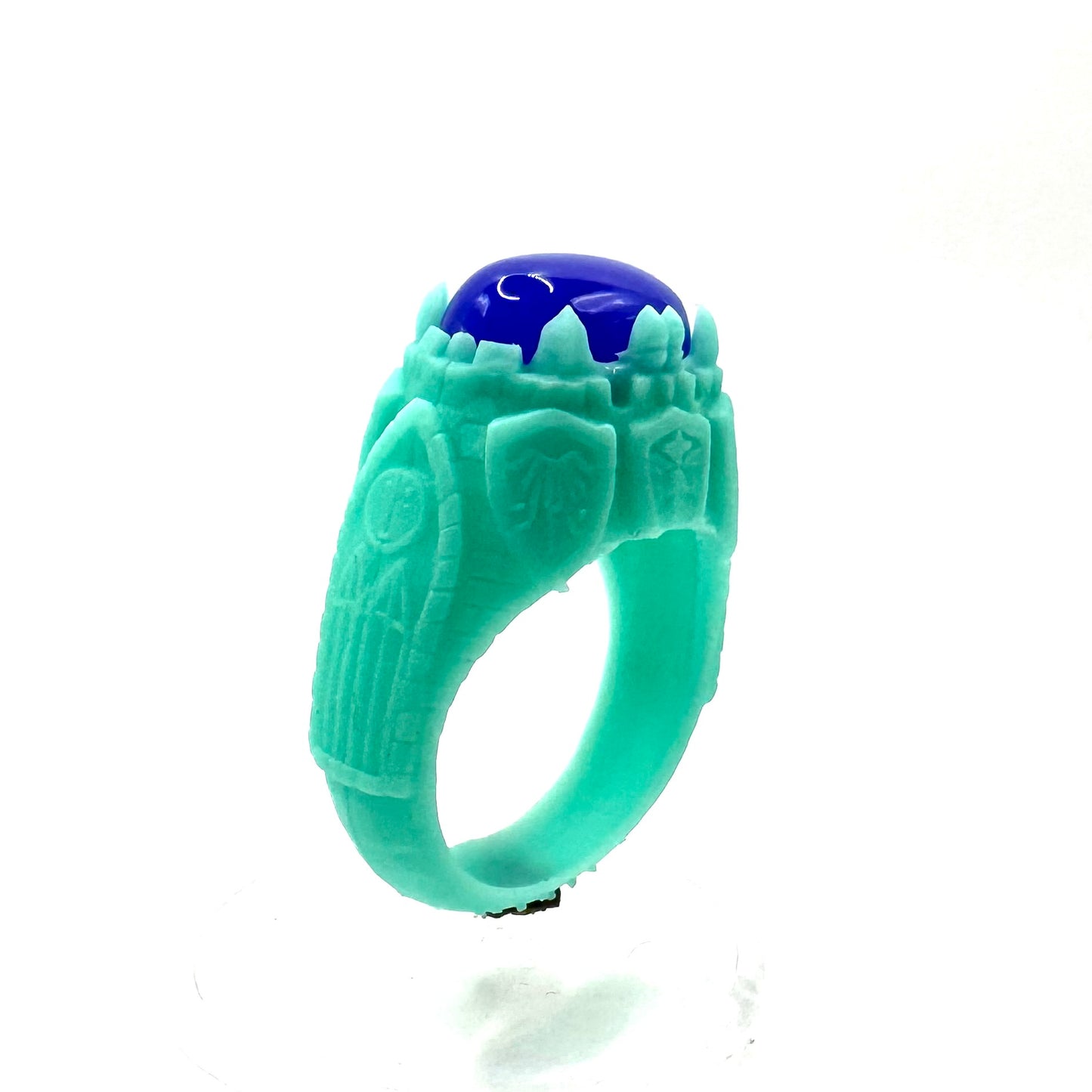 TO BE CAST - Gothic Fantasy Ring With Blue Onyx In sterling Silver