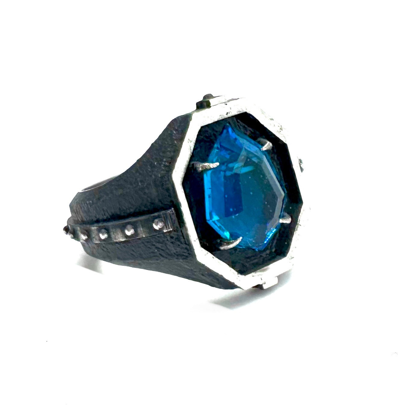 Citadel Ring With Blue Bridewell in Sterling Silver