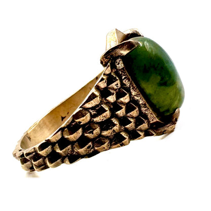 Serpent’s Claw Ring with Green Aventurine in Sterling Silver