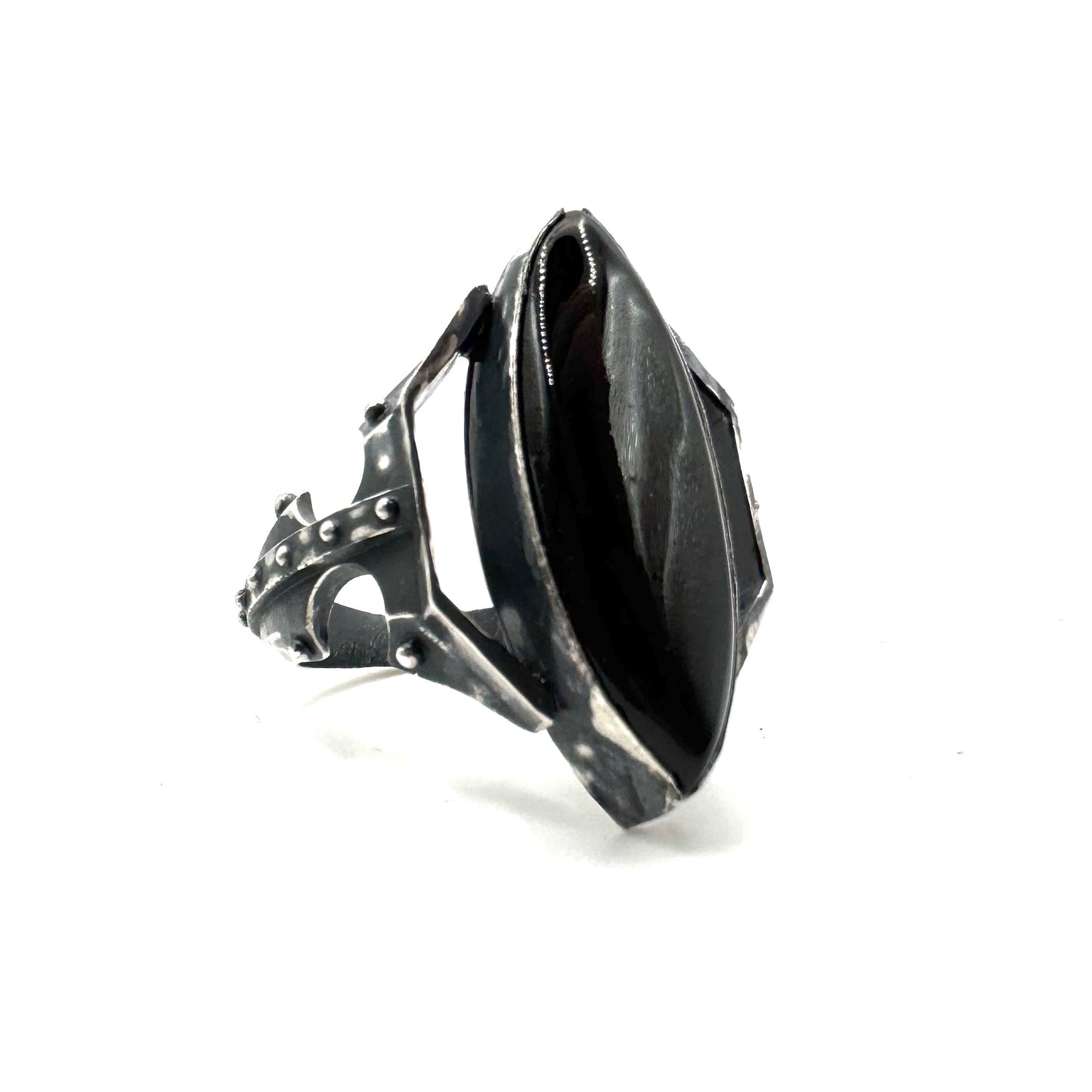 Citadel Ring With Talon Onyx in Sterling Silver