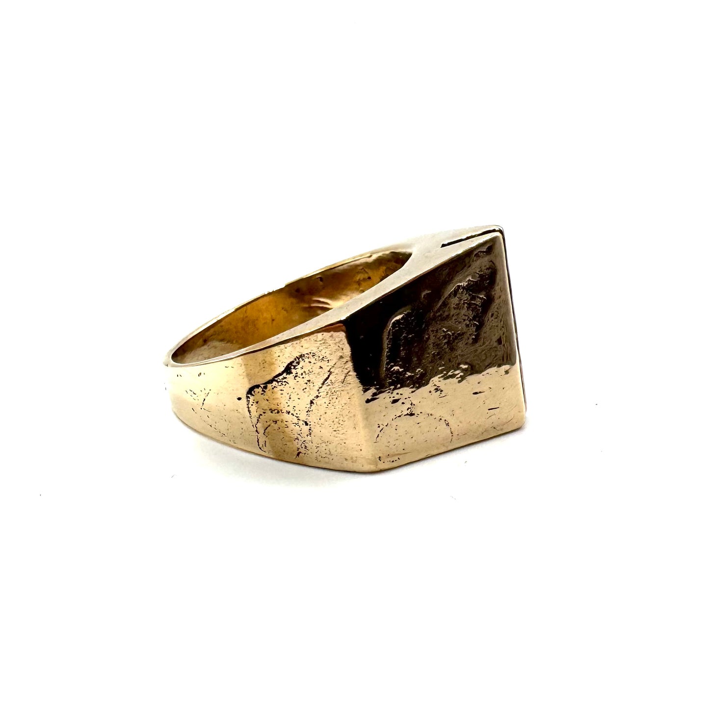 Brutalist Modern Ring in Bronze