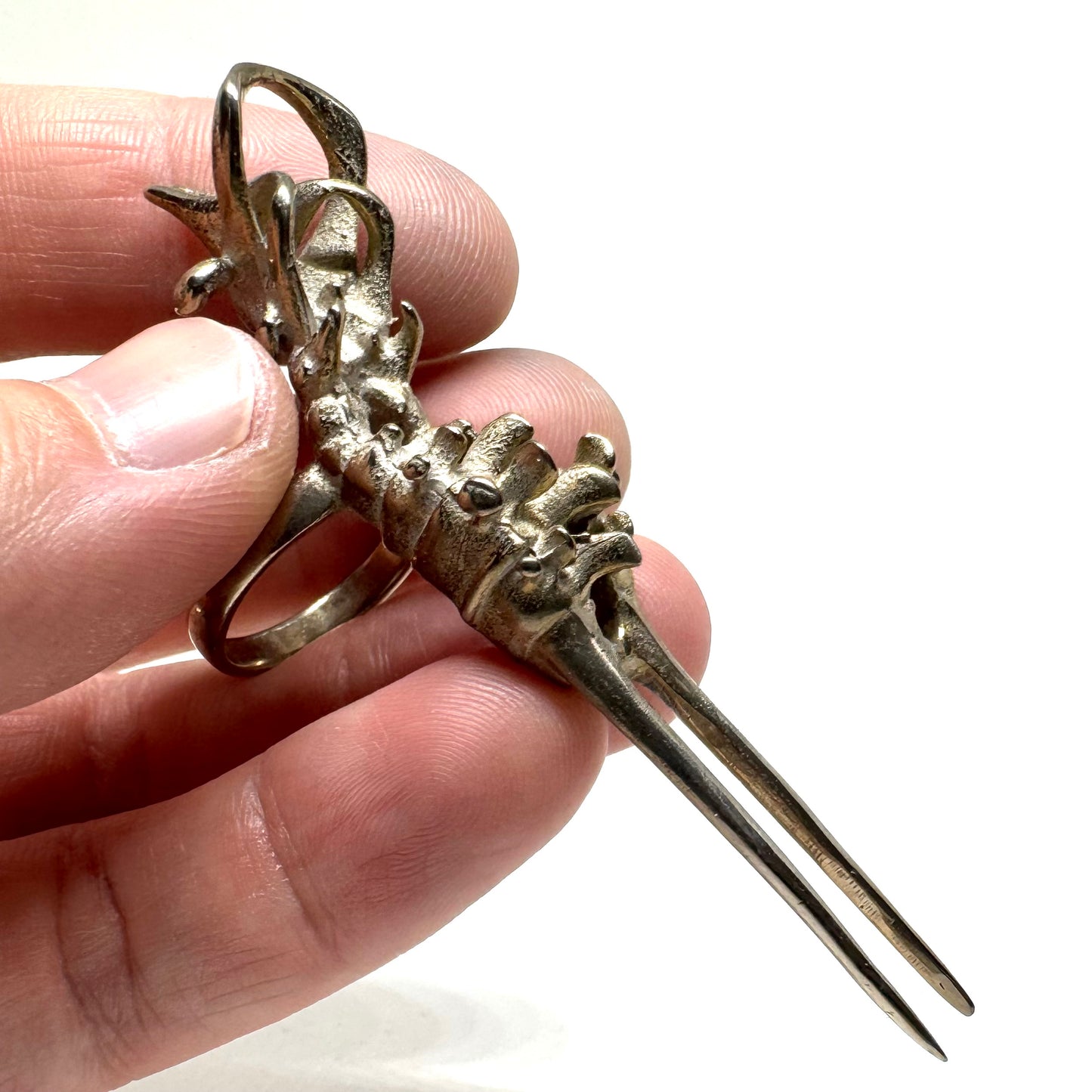 Spine Bronze Brutalist Ring