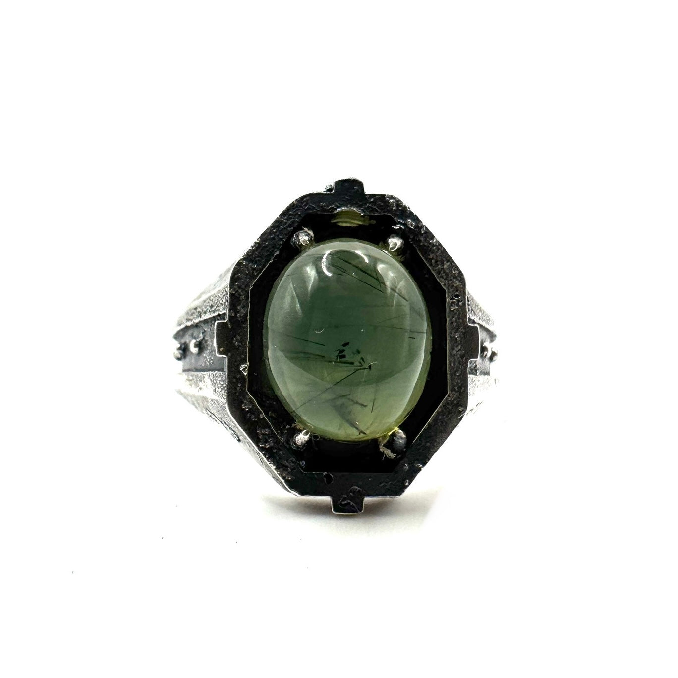 Ring of the Voidmage Set with Prehnite Ring in Sterling Silver