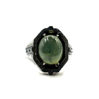 Ring of the Voidmage Set with Prehnite Ring in Sterling Silver