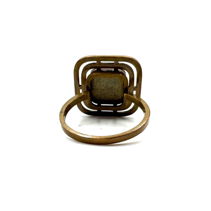 Brutalist Modern Ring in Bronze
