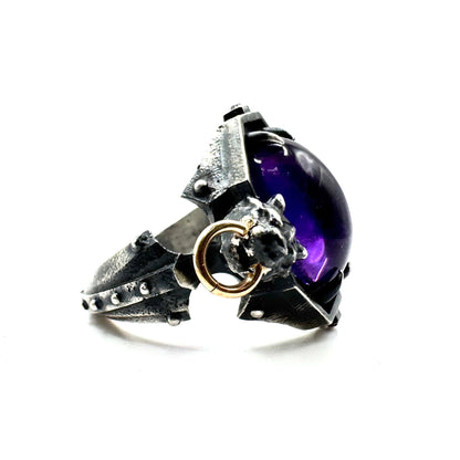 The Sentinel Ring With Amethyst In Sterling SIlver