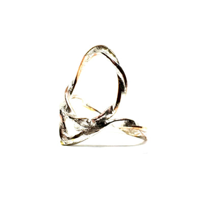Twisted Sigil Ring Stacker in Sterling Silver and Copper