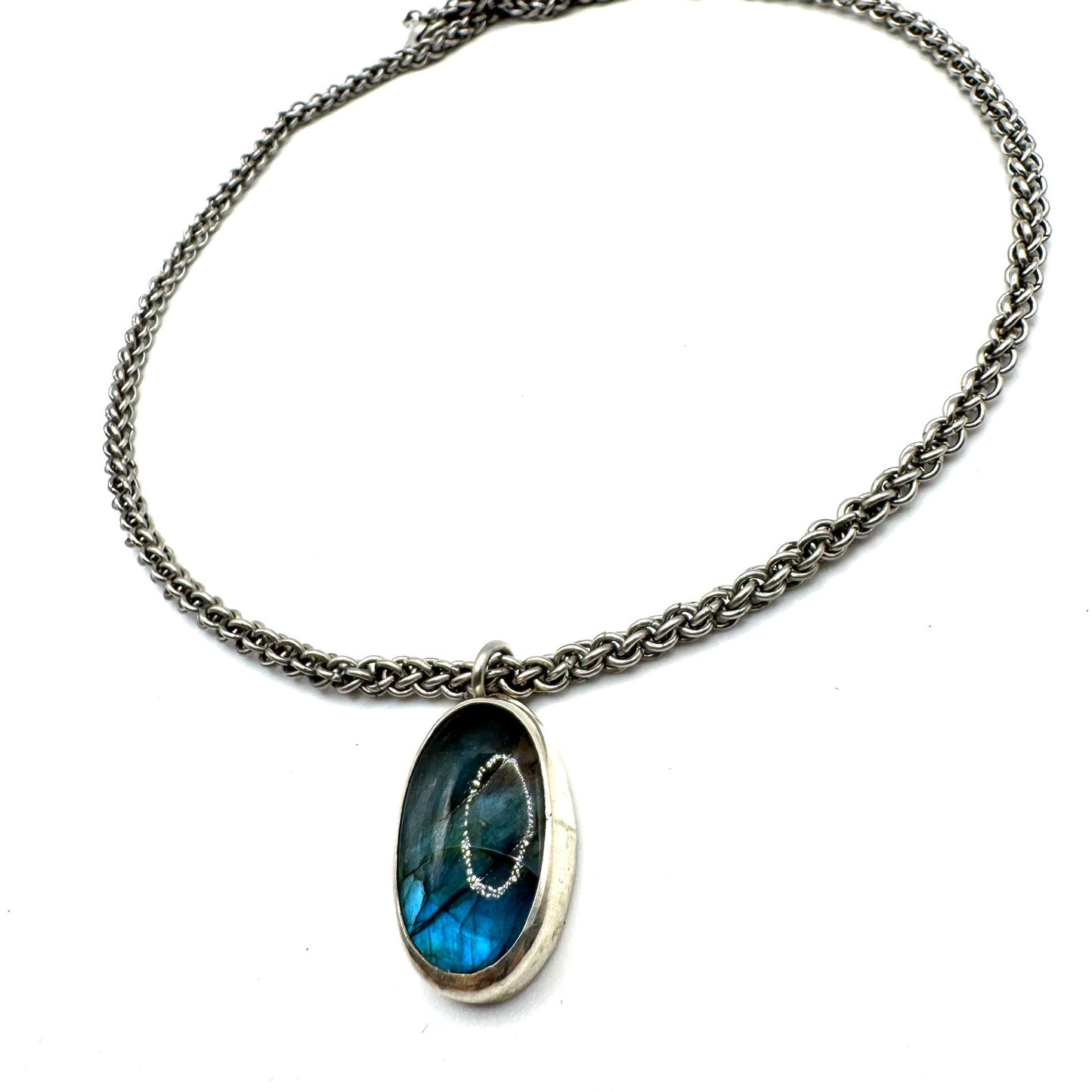 Labradorite Ancient Kings’ Necklace Sterling Silver and Stainless Steel