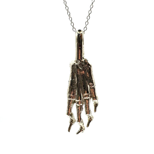 Lucky Rabbit’s Foot Talisman Necklace Polished White Bronze