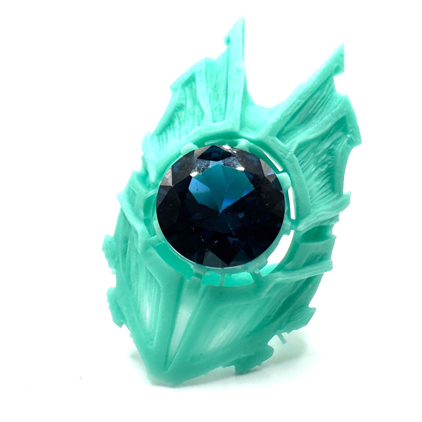 TO BE CAST - Viking Shield Ring With Blue Color Change Spinel In sterling Silver