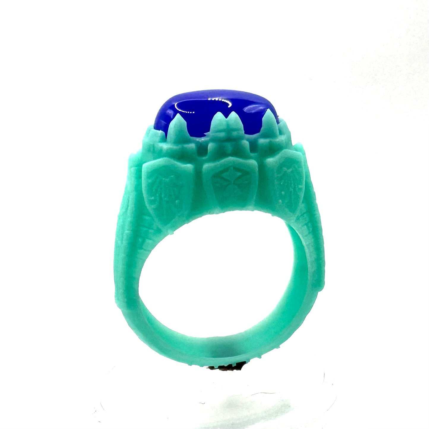 TO BE CAST - Gothic Fantasy Ring With Blue Onyx In sterling Silver