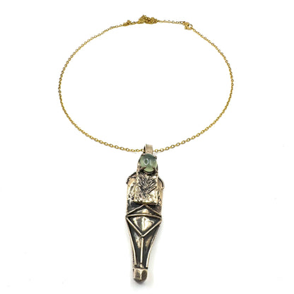 Ushabti Bronze Prehnite Talisman