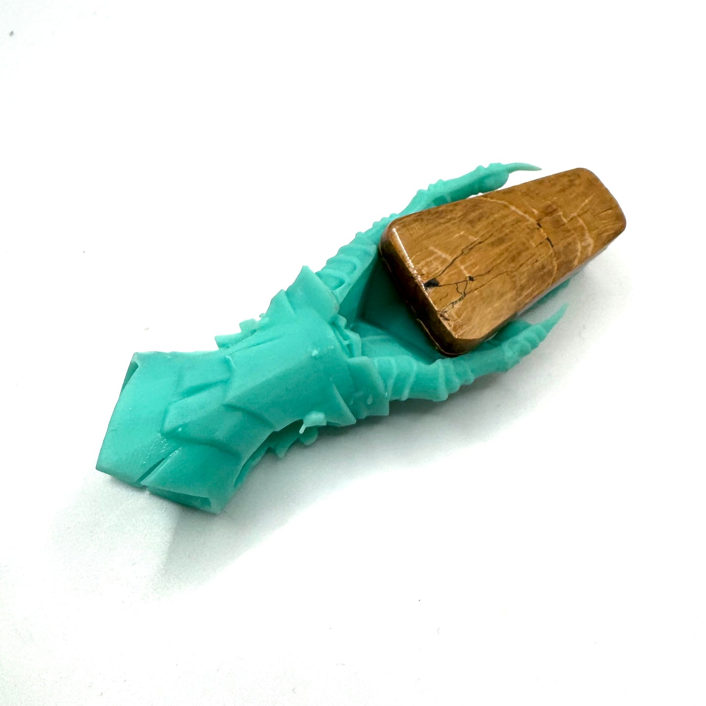 TO BE CAST -  Abaddon Pendant In sterling Silver and Mammoth Ivory and Green Onyx