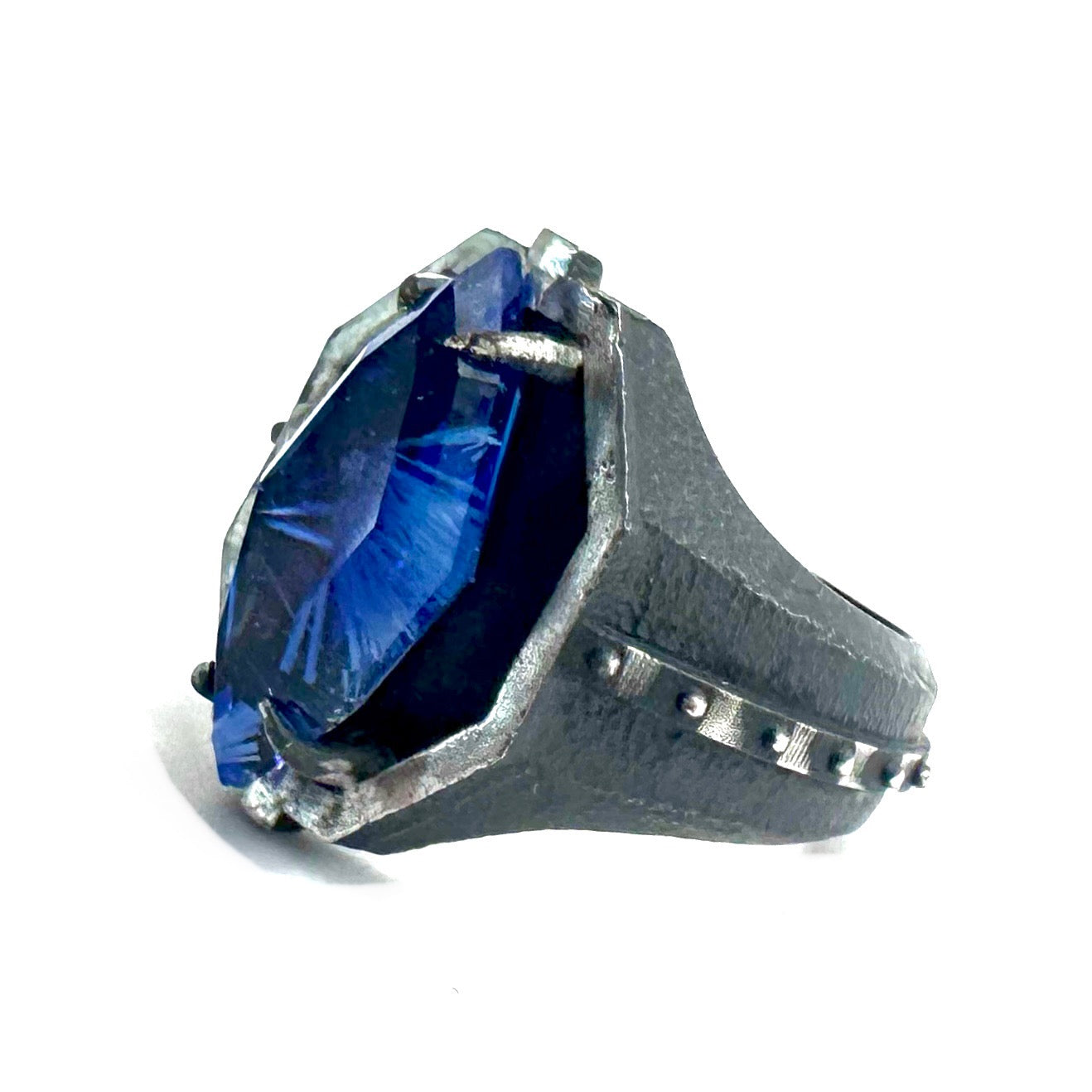 Citadel Ring With Blue Bridewell in Sterling Silver