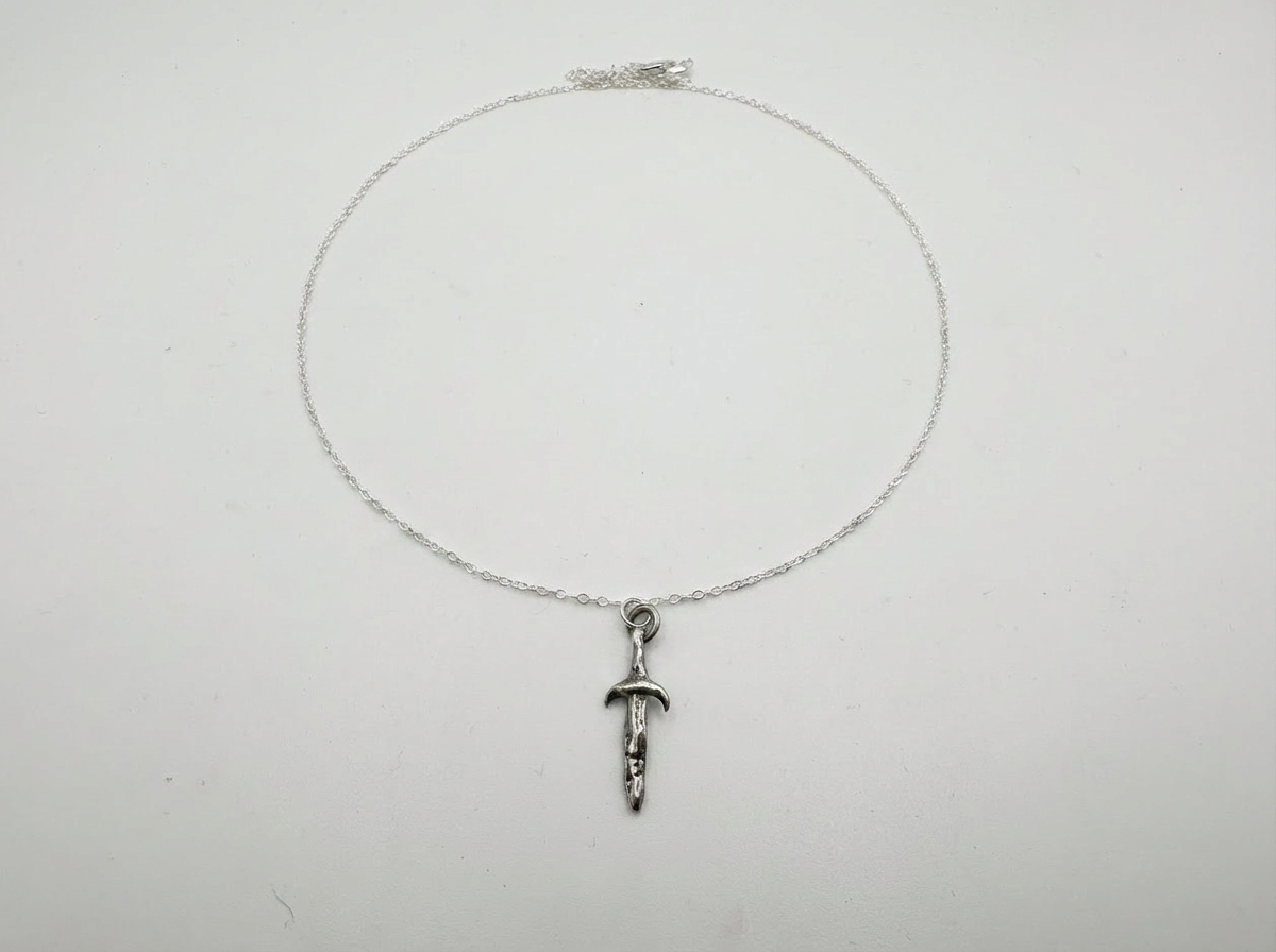 The Sword of Damocles Pendant in Sterling Silver