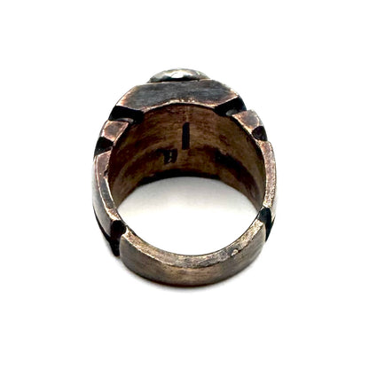 Bharat Ring With Onyx in Bronze