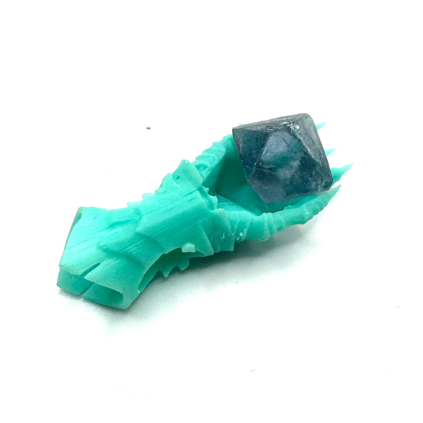 TO BE CAST -  Abaddon Smaller Pendant In sterling Silver And Fluorite And Black Onyx