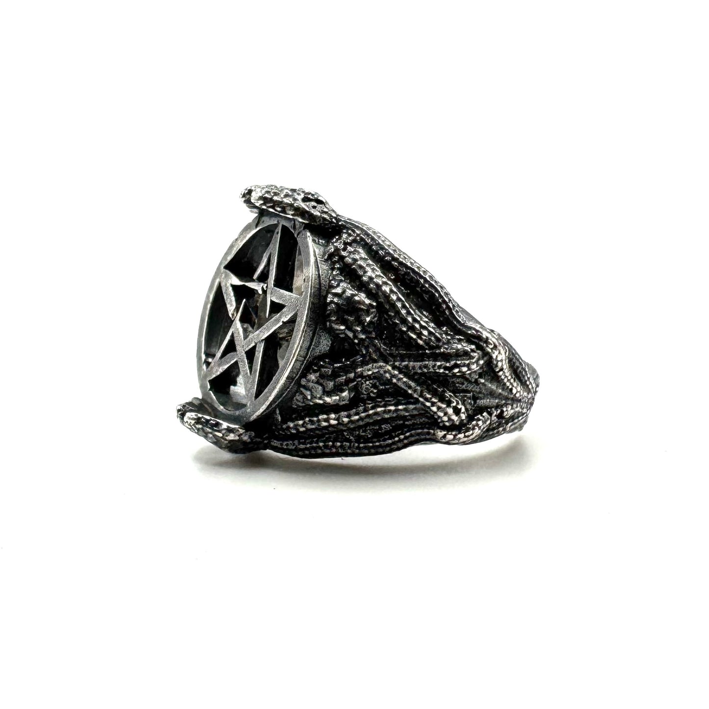 Medusa Pentacle Ring in Sterling Silver