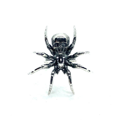 Spider Skull Ring Sterling Silver