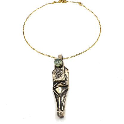 Ushabti Bronze Prehnite Talisman