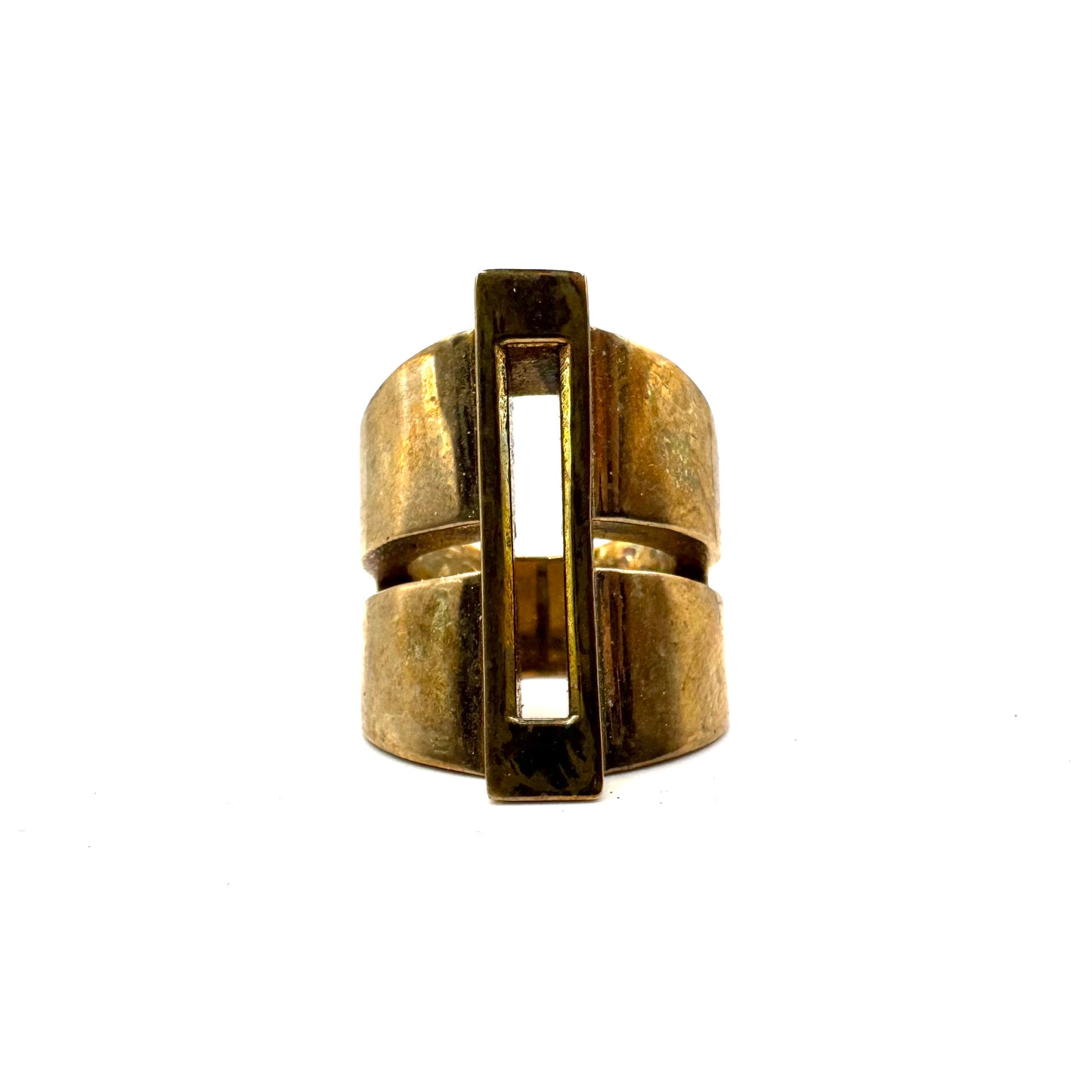 Brutalist Modern Ring in Bronze