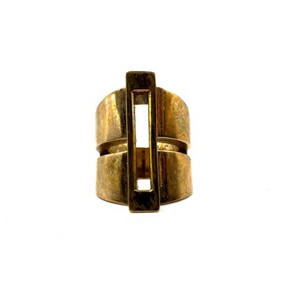 Brutalist Modern Ring in Bronze