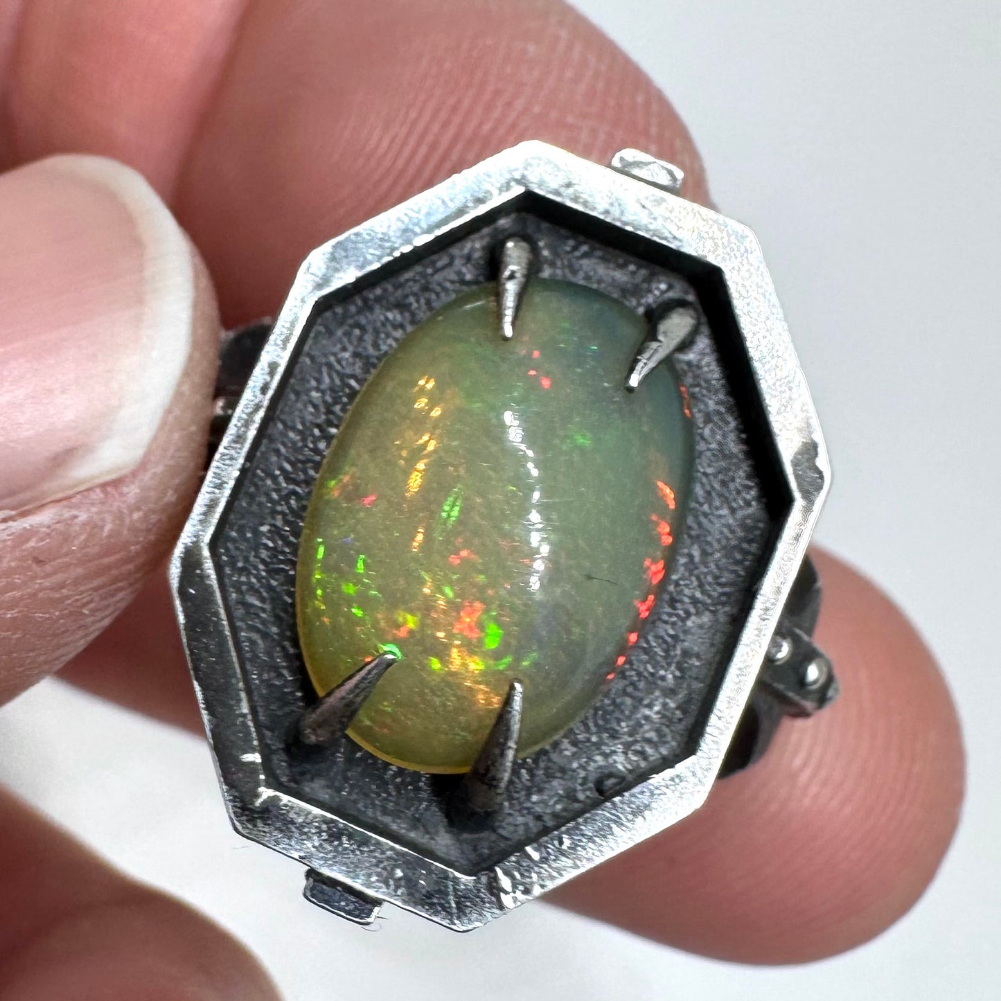 Welo Opal Citadel Ring in Sterling Silver