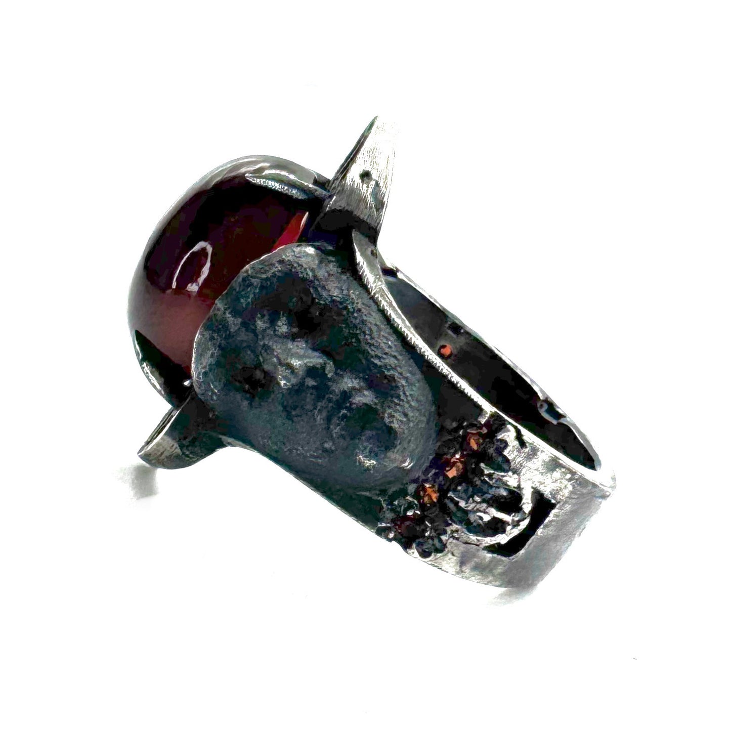 Ring of the Veil in Sterling Silver With Garnets