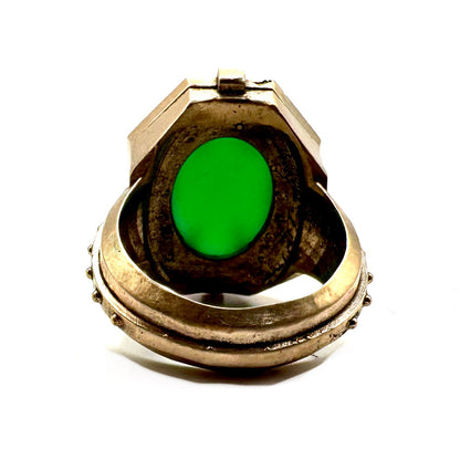 Citadel Ring With Green Onyx in Bronze