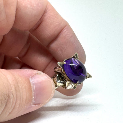 Barashyth’s Coil Ring Amethyst And White Bronze Band