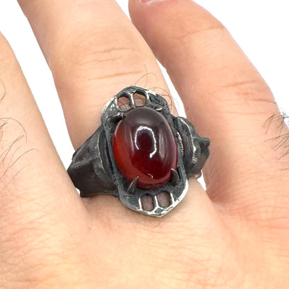 Ring of the Veil in Sterling Silver With Garnets