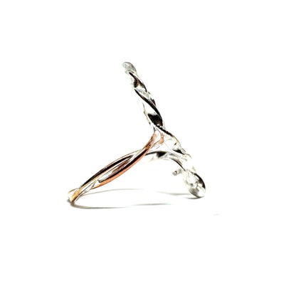 Twisted Sigil Ring Stacker in Sterling Silver and Copper