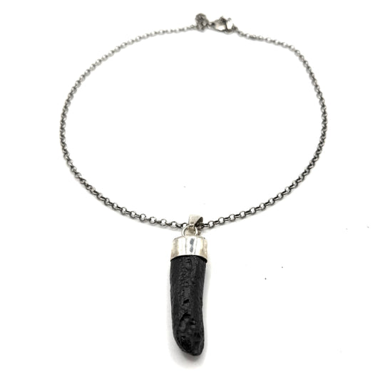 Tektite Ancient Kings’ Necklace Sterling Silver